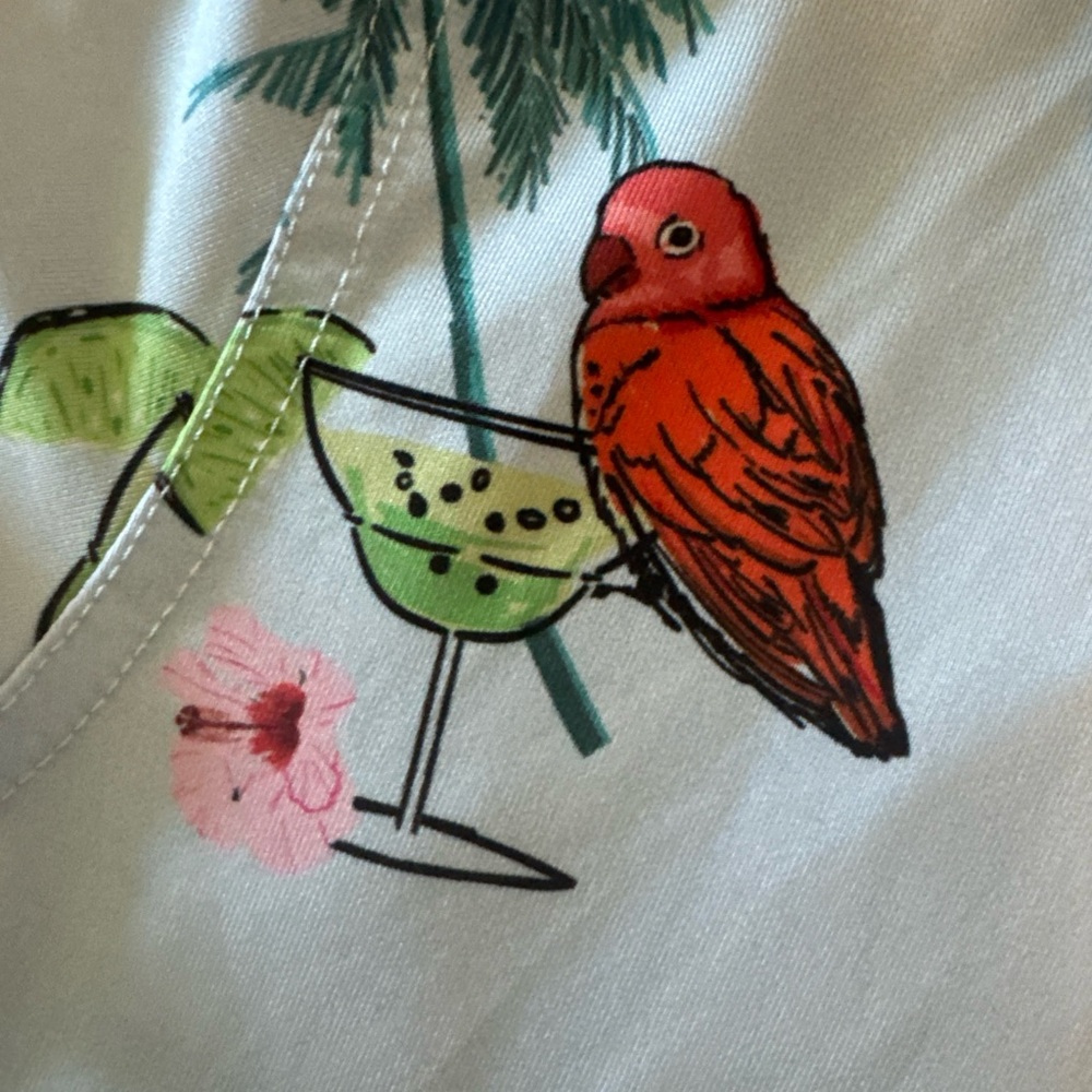 Tropical Parrot Palm Polo Shirt - Light Blue - Picture 9 of 9